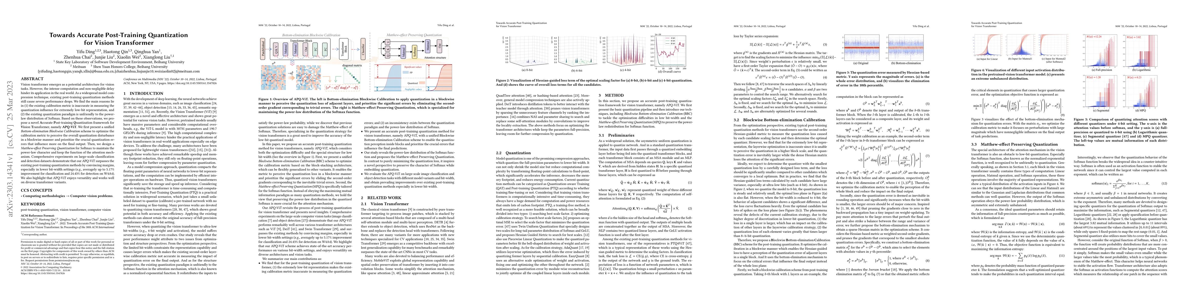 Thumbnail for Towards Accurate Post-Training Quantization for Vision Transformer