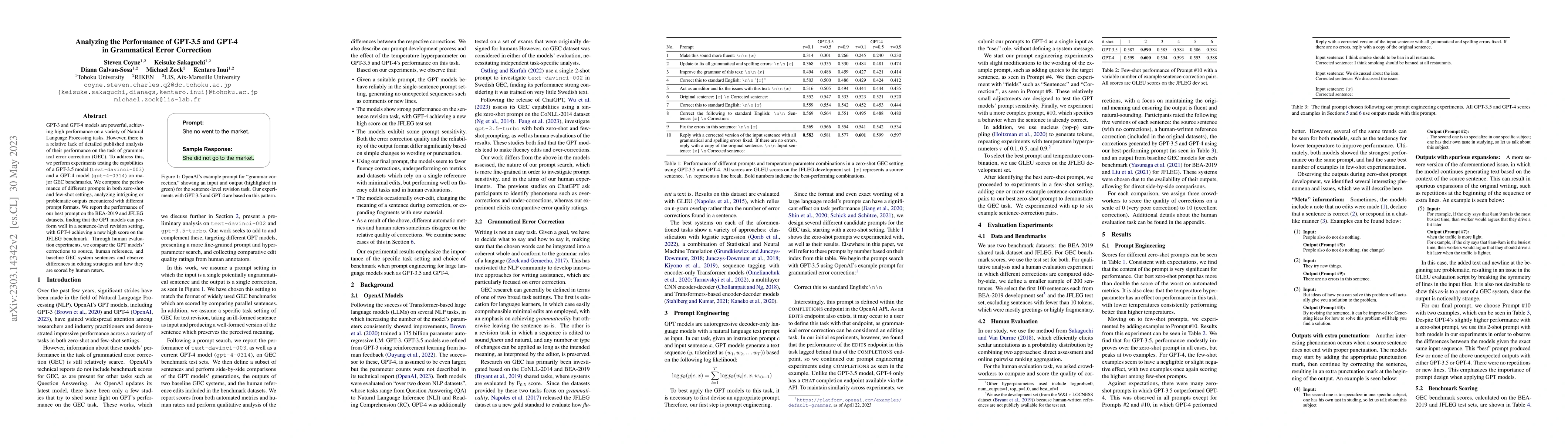 Thumbnail for Analyzing the Performance of GPT-3.5 and GPT-4 in Grammatical Error
  Correction