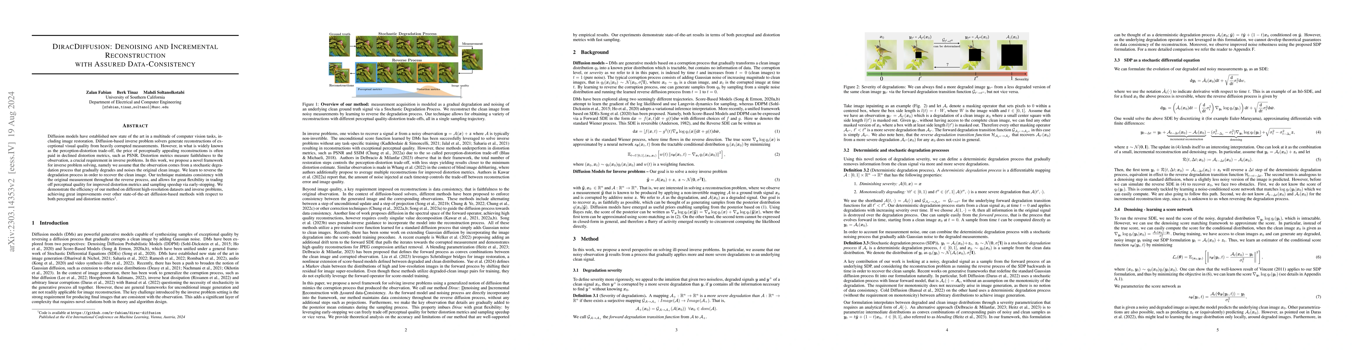 Thumbnail for DiracDiffusion: Denoising and Incremental Reconstruction with Assured
  Data-Consistency