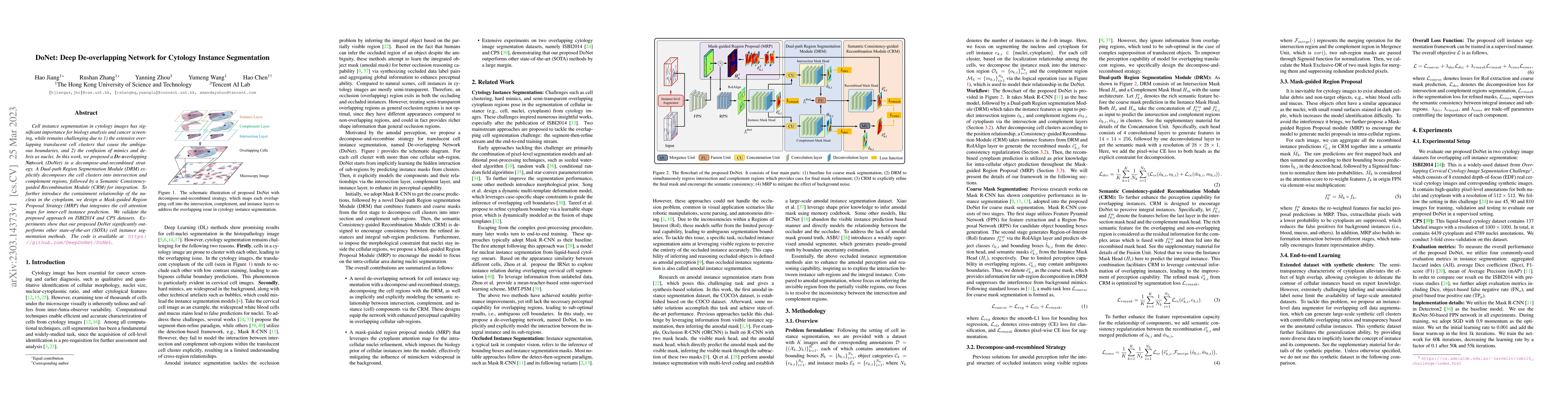 Thumbnail for DoNet: Deep De-overlapping Network for Cytology Instance Segmentation