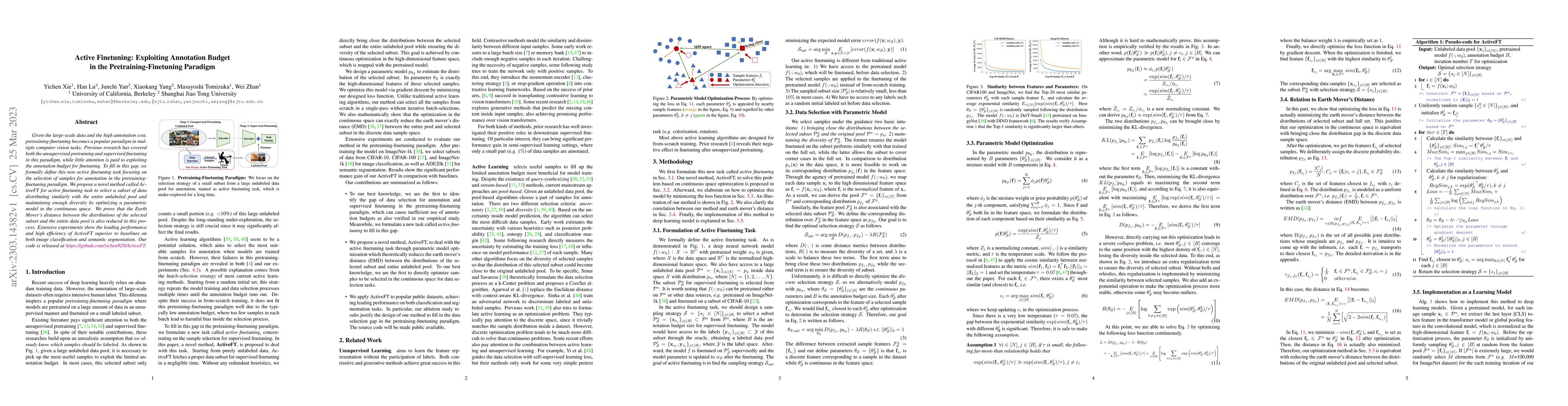 Thumbnail for Active Finetuning: Exploiting Annotation Budget in the
  Pretraining-Finetuning Paradigm