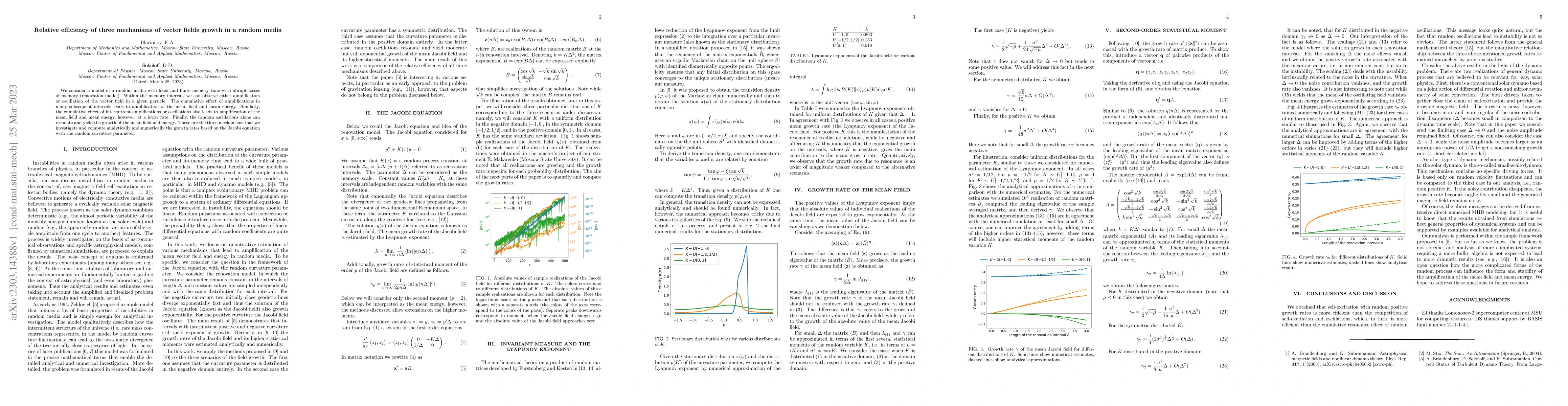 Thumbnail for Relative efficiency of three mechanisms of vector fields growth in a
  random media