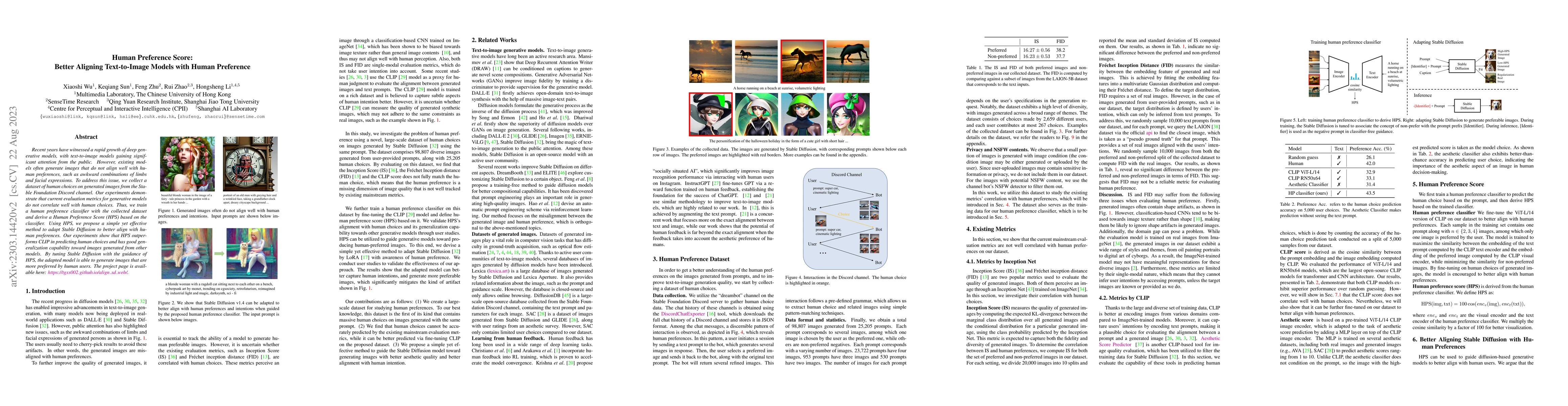 Thumbnail for Human Preference Score: Better Aligning Text-to-Image Models with Human
  Preference