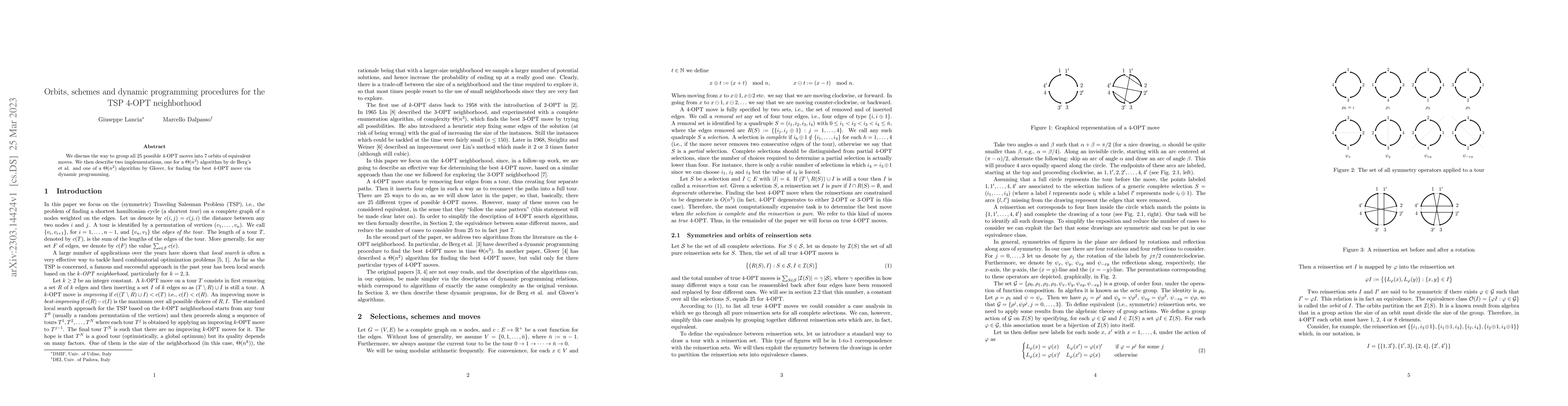 Thumbnail for Orbits, schemes and dynamic programming procedures for the TSP 4-OPT
  neighborhood