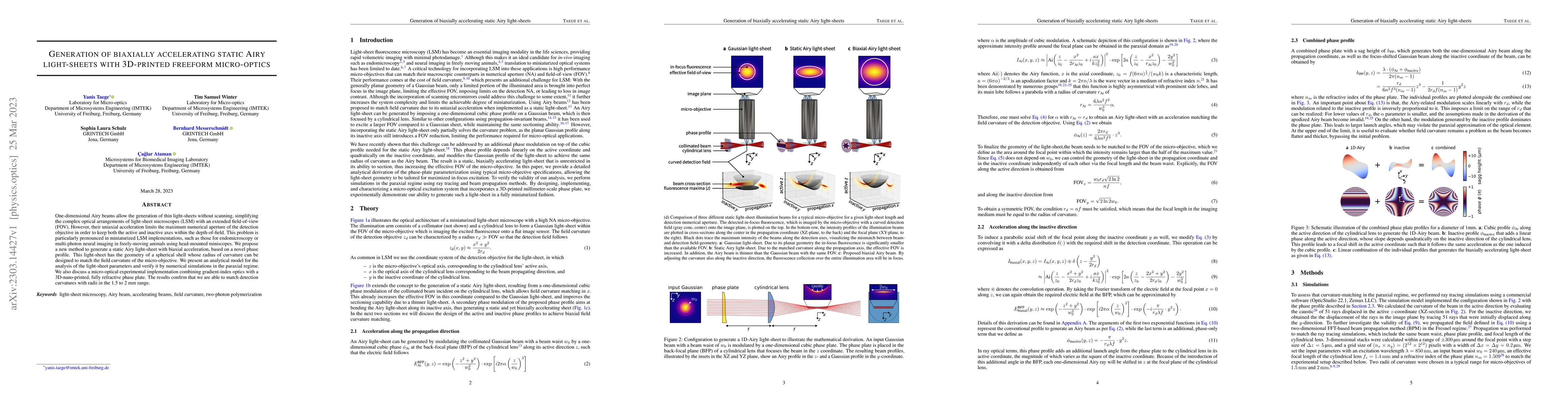 Thumbnail for Generation of biaxially accelerating static Airy light-sheets with
  3D-printed freeform micro-optics