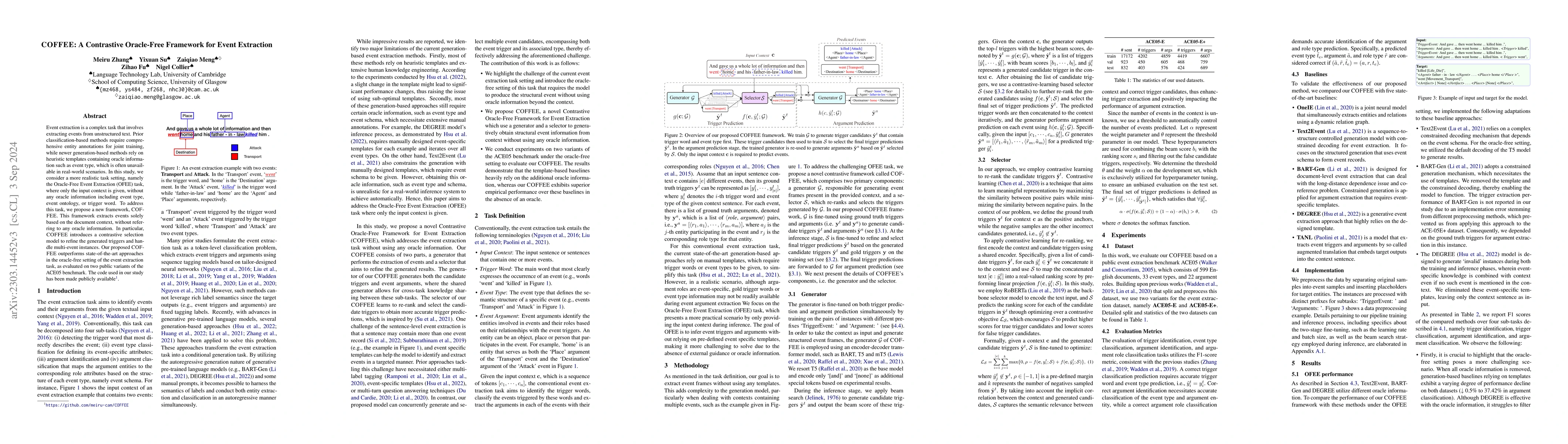 Thumbnail for COFFEE: A Contrastive Oracle-Free Framework for Event Extraction