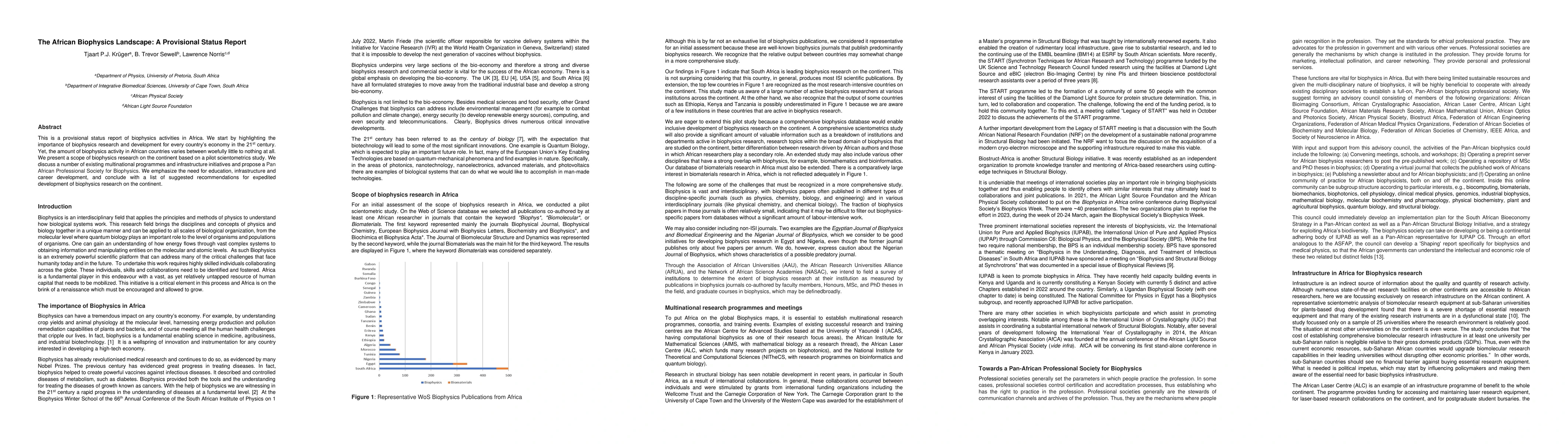 Thumbnail for The African Biophysics Landscape: A Provisional Status Report