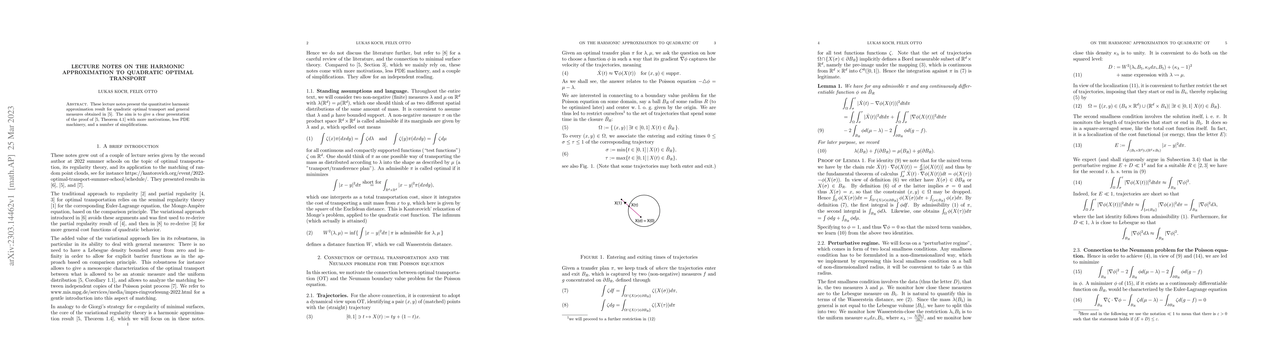 Thumbnail for Lecture notes on the harmonic approximation to quadratic optimal
  transport