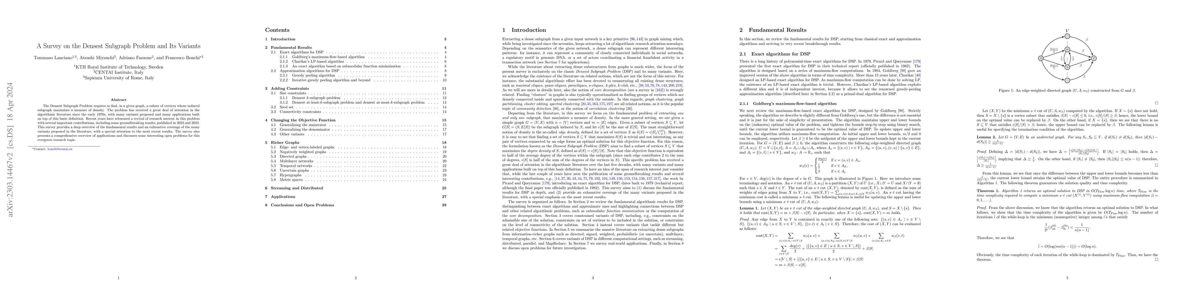 Thumbnail for A Survey on the Densest Subgraph Problem and Its Variants