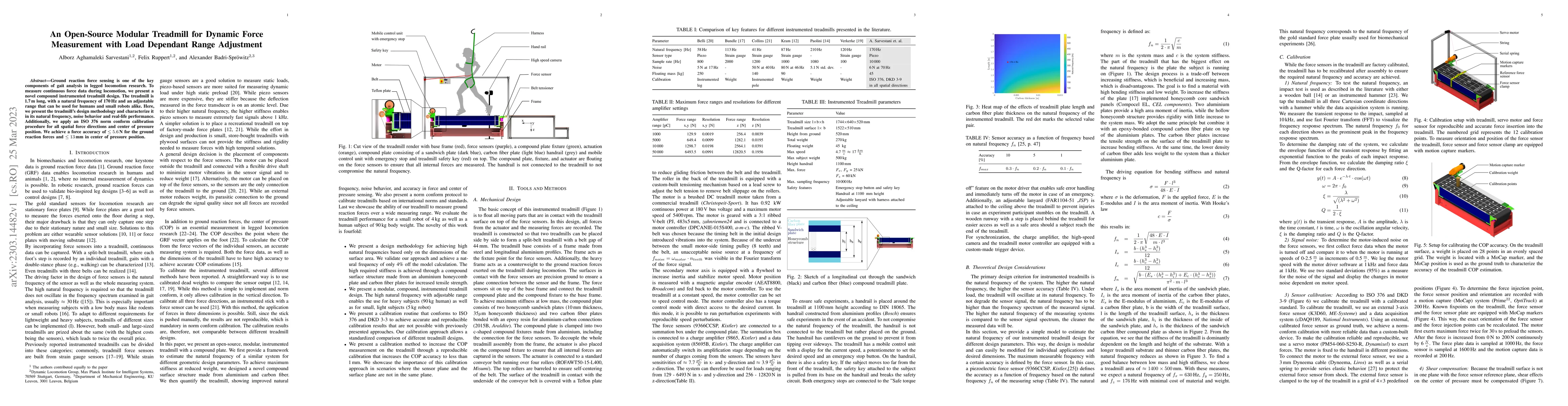 Thumbnail for An Open-Source Modular Treadmill for Dynamic Force Measurement with Load
  Dependant Range Adjustment