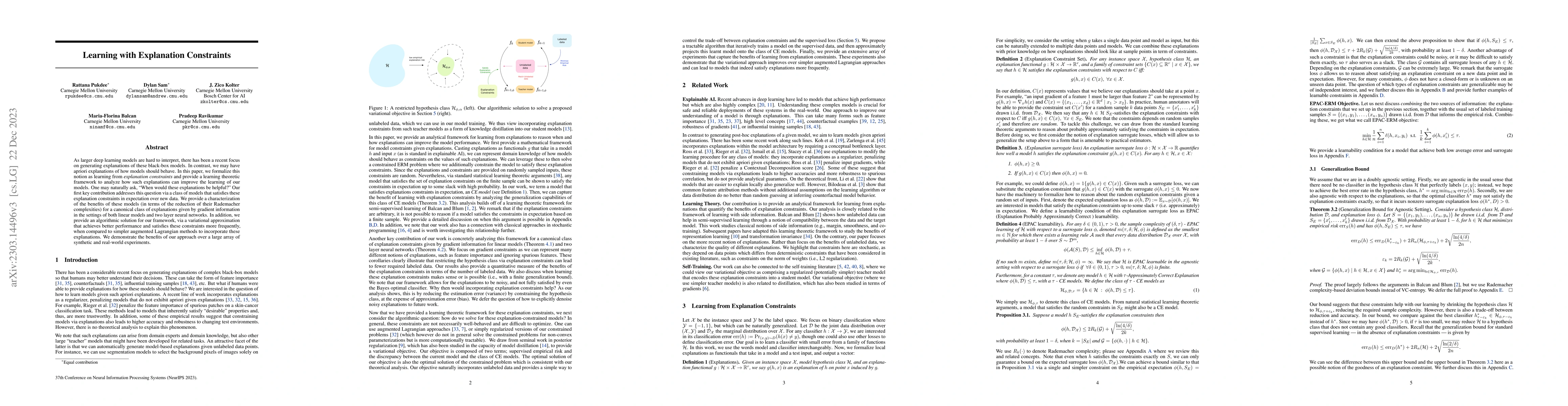 Thumbnail for Learning with Explanation Constraints