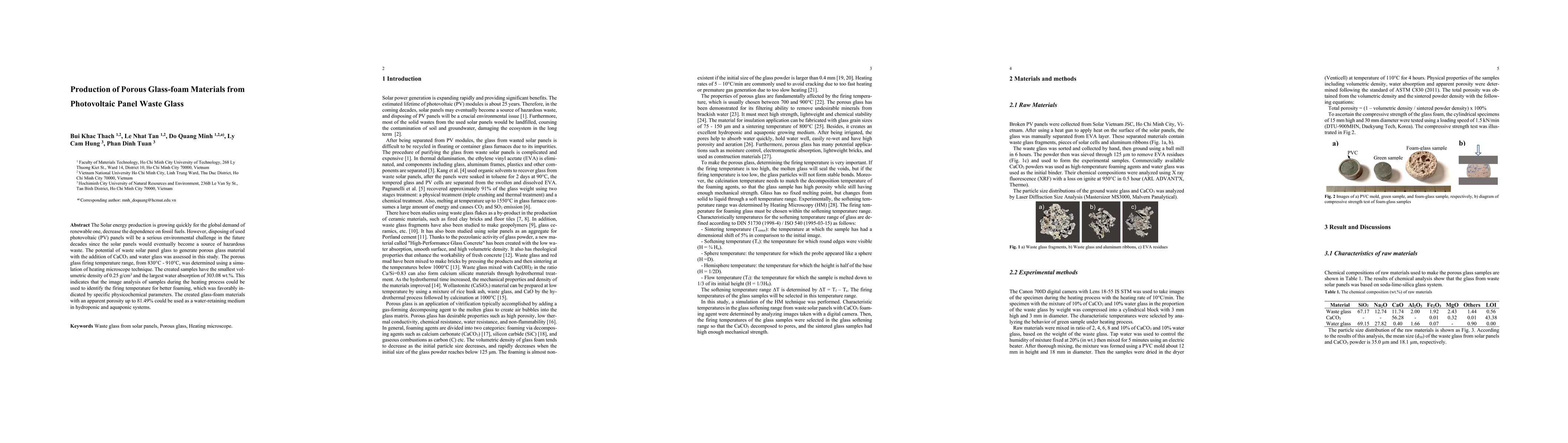 Thumbnail for Production of Porous Glass-foam Materials from Photovoltaic Panel Waste
  Glass