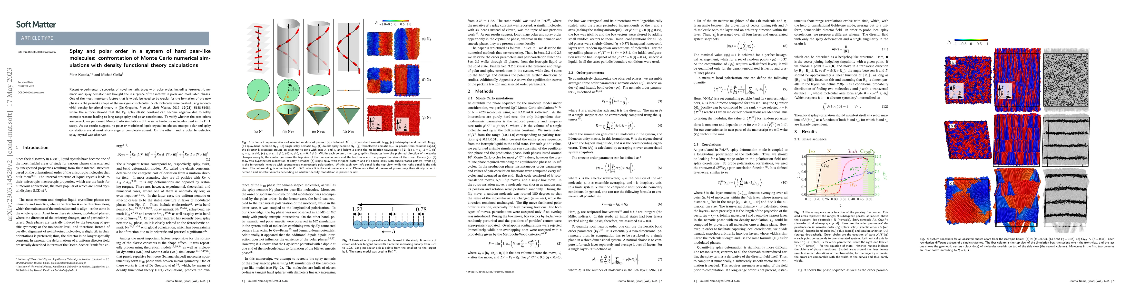 Thumbnail for Splay and polar order in a system of hard pear-like molecules:
  confrontation of Monte Carlo numerical simulations with density functional
  theory calculations