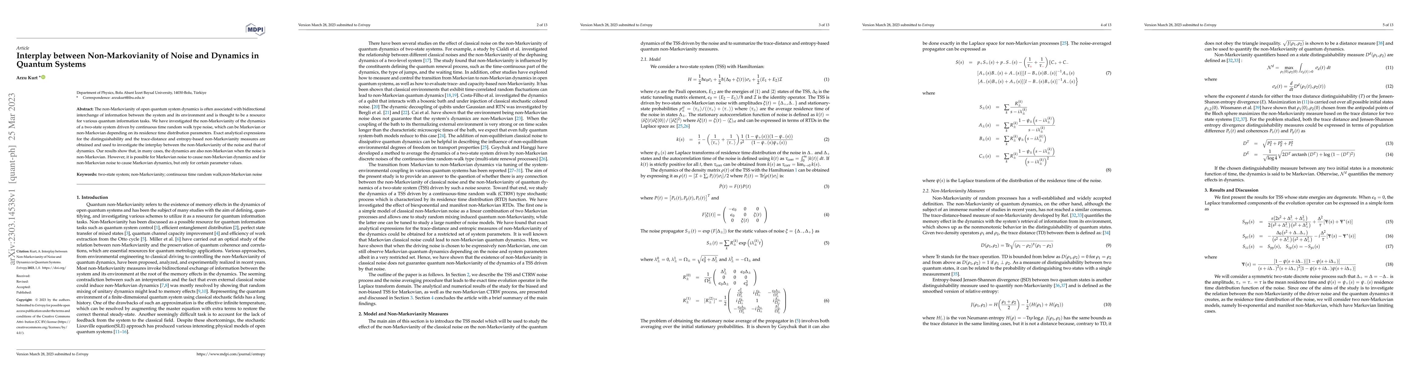 Thumbnail for Interplay between Non-Markovianity of Noise and Dynamics in Quantum
  Systems