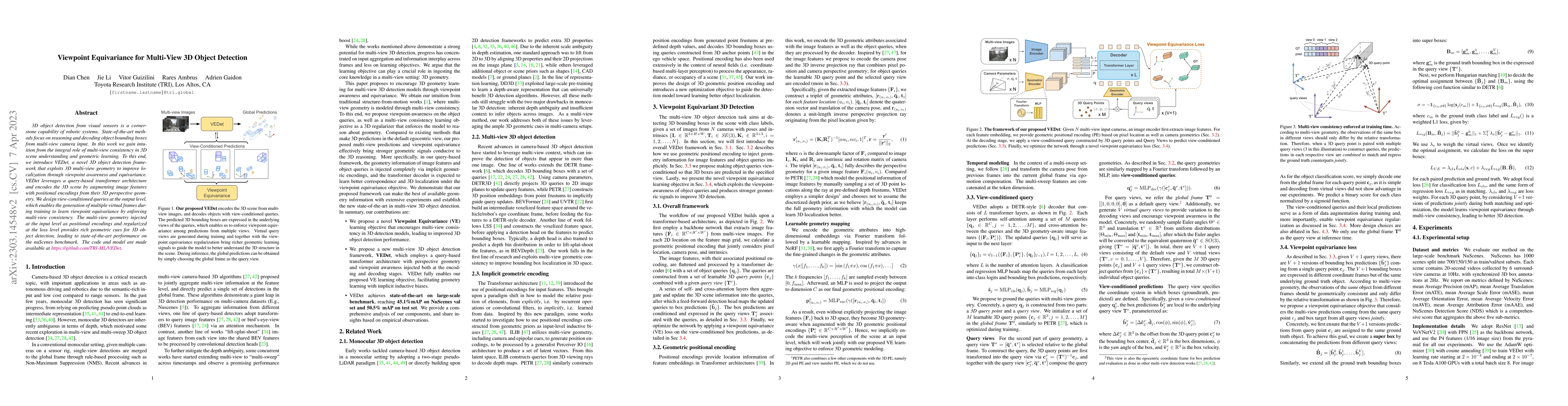 Thumbnail for Viewpoint Equivariance for Multi-View 3D Object Detection