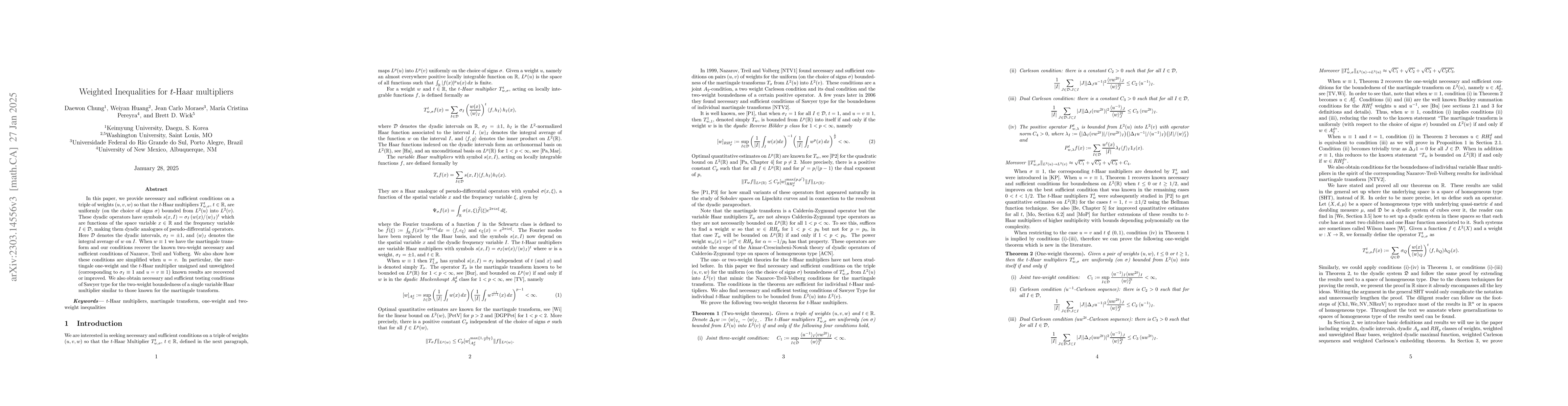 Thumbnail for Weighted Inequalities for $t$-Haar multipliers