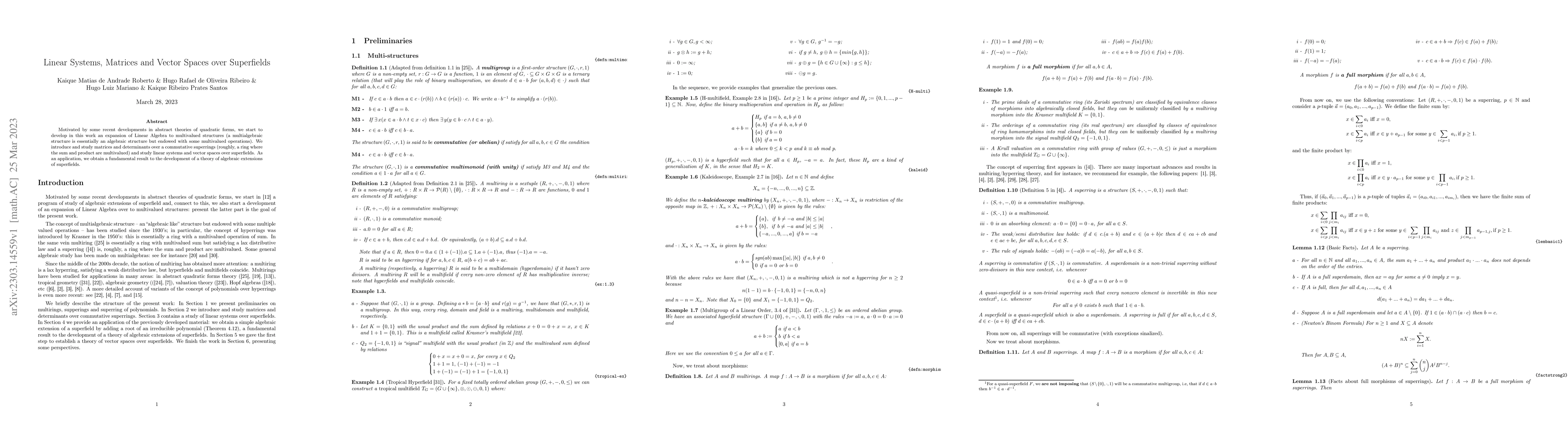 Thumbnail for Linear Systems, Matrices and Vector Spaces over Superfields