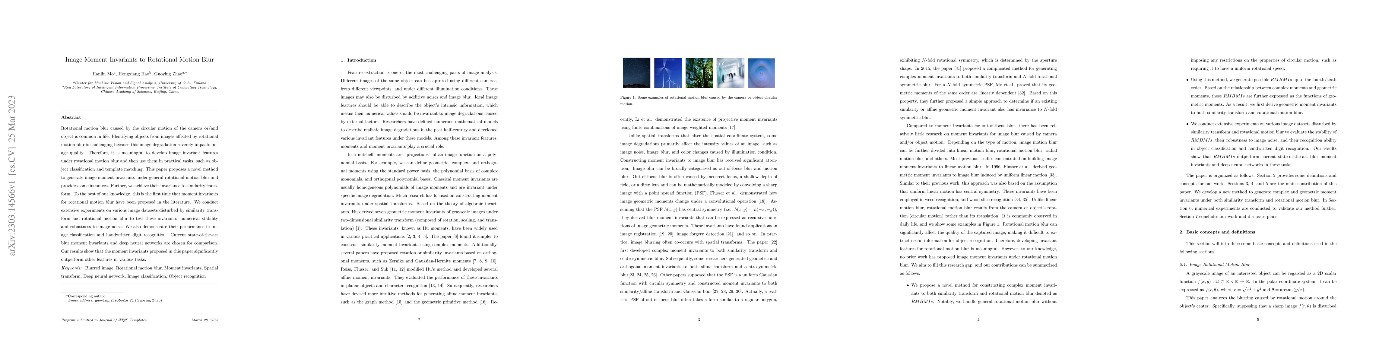 Thumbnail for Image Moment Invariants to Rotational Motion Blur