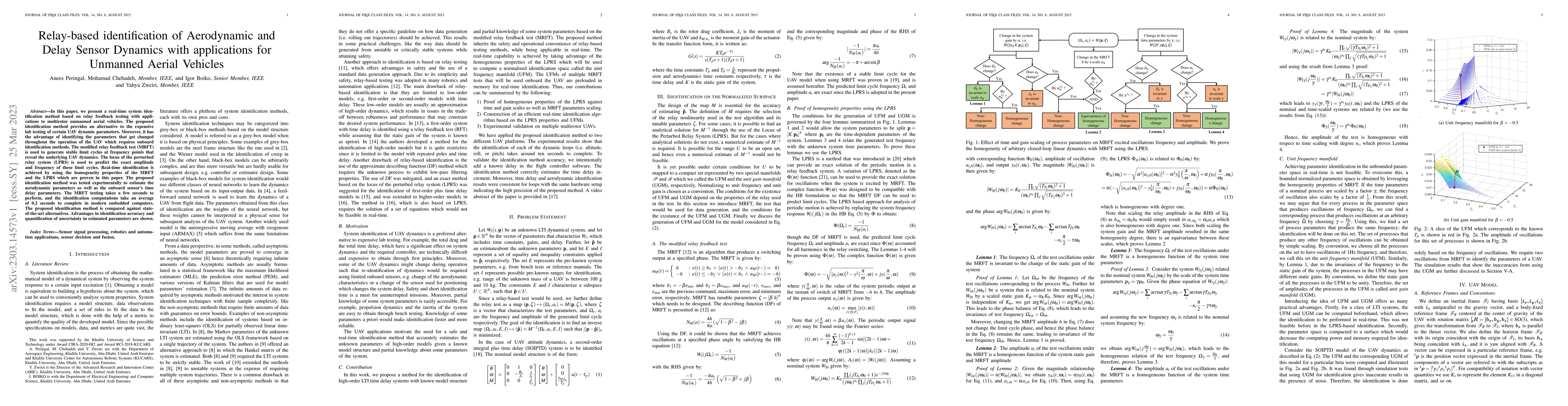 Thumbnail for Relay-based identification of Aerodynamic and Delay Sensor Dynamics with
  applications for Unmanned Aerial Vehicles