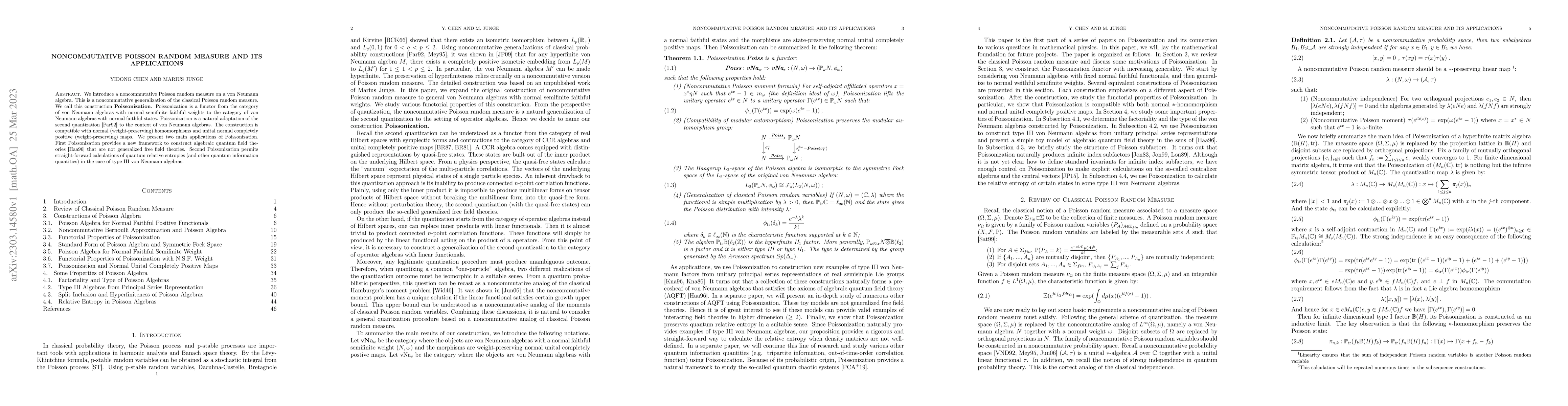Thumbnail for Noncommutative Poisson Random Measure and Its Applications