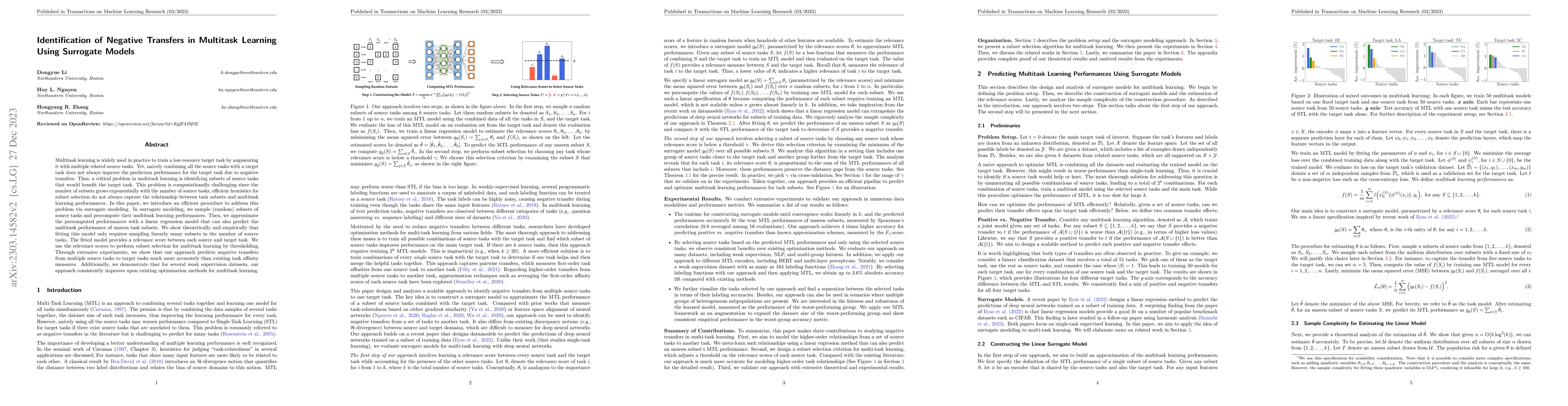 Thumbnail for Identification of Negative Transfers in Multitask Learning Using
  Surrogate Models