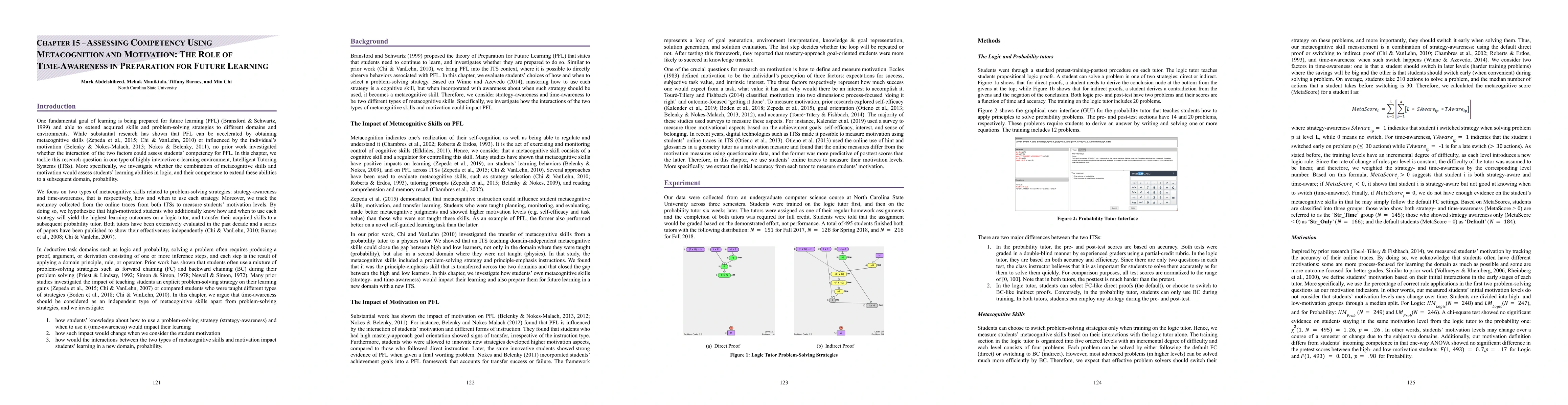 Thumbnail for Assessing Competency Using Metacognition and Motivation: The Role of
  Time-Awareness in Preparation for Future Learning