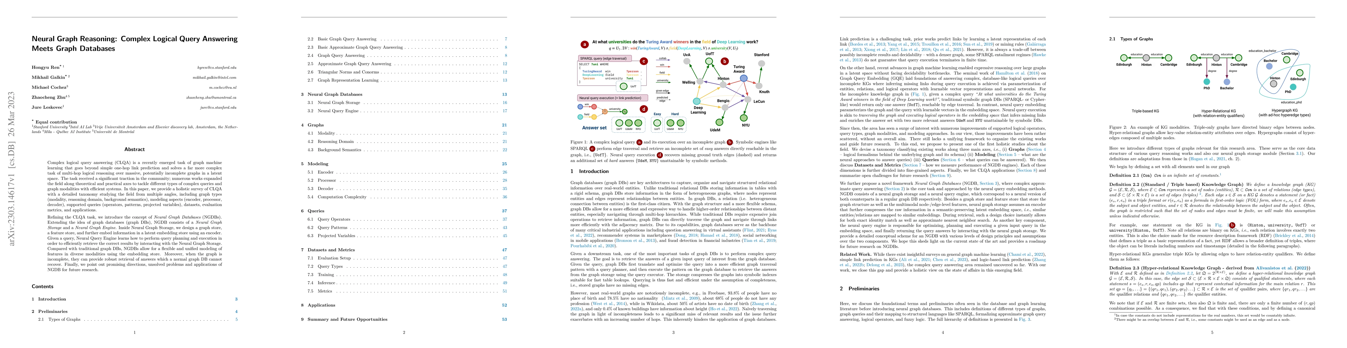 Thumbnail for Neural Graph Reasoning: Complex Logical Query Answering Meets Graph
  Databases