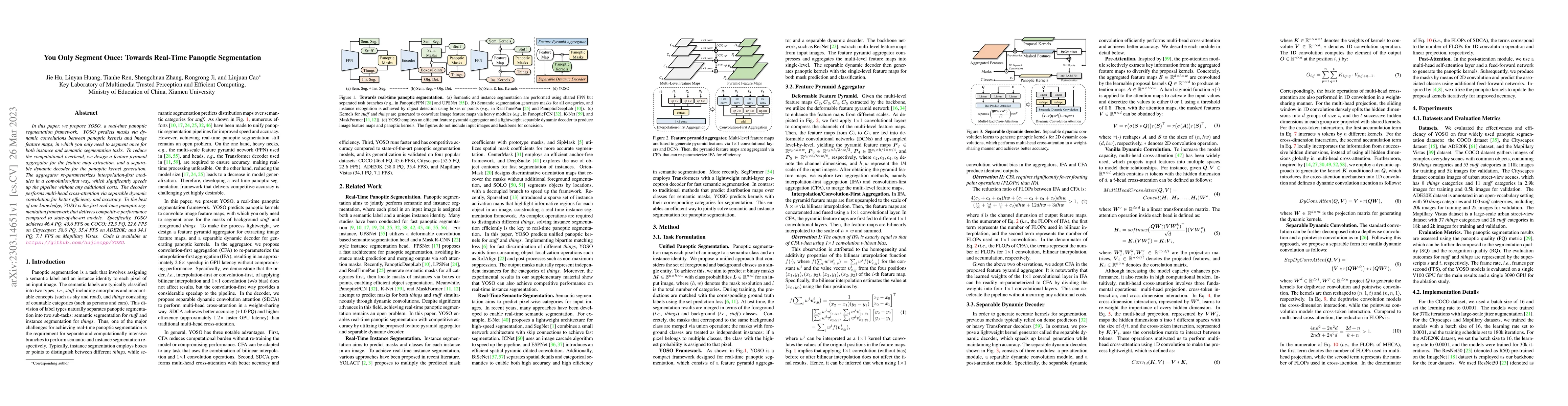 Thumbnail for You Only Segment Once: Towards Real-Time Panoptic Segmentation