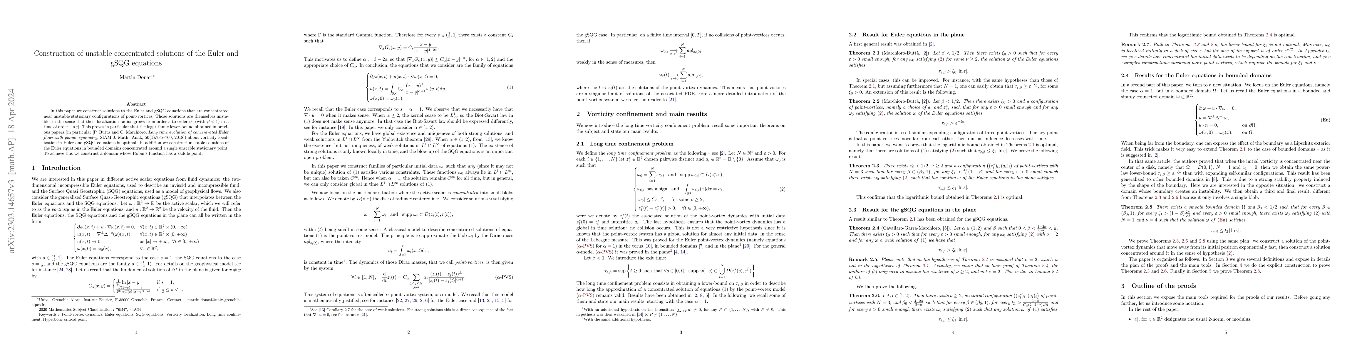 Thumbnail for Construction of unstable concentrated solutions of the Euler and gSQG
  equations