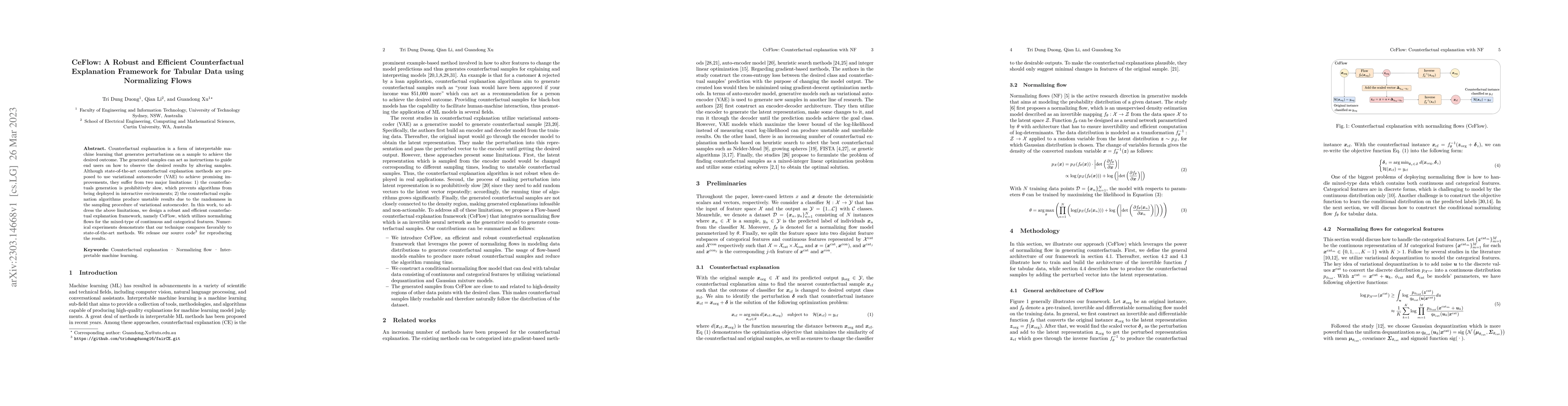 Thumbnail for CeFlow: A Robust and Efficient Counterfactual Explanation Framework for
  Tabular Data using Normalizing Flows
