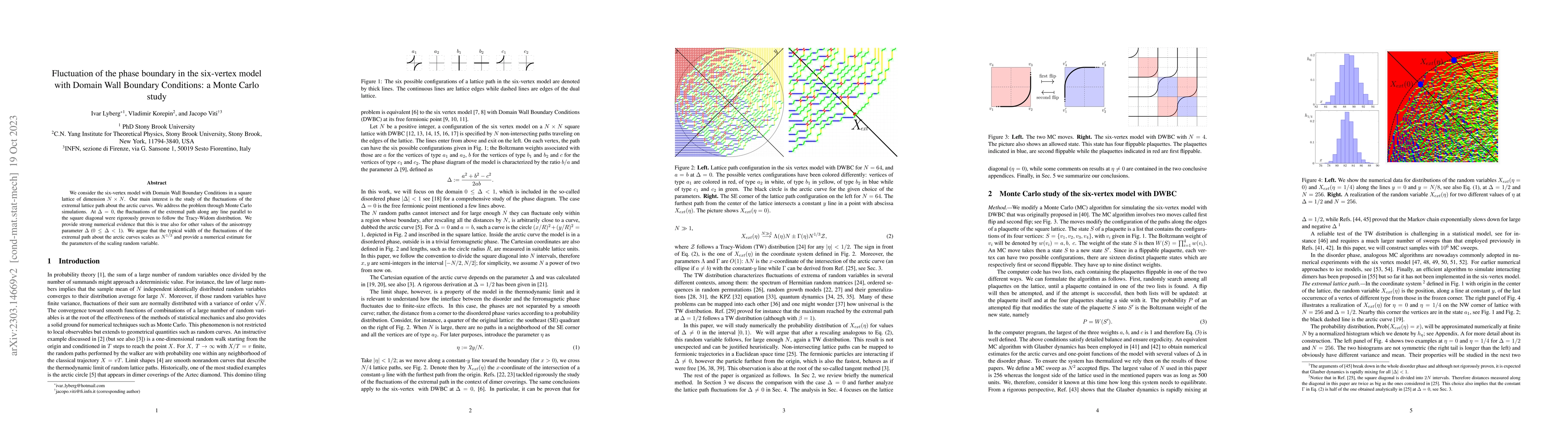 Thumbnail for Fluctuation of the phase boundary in the six-vertex model with Domain
  Wall Boundary Conditions: a Monte Carlo study