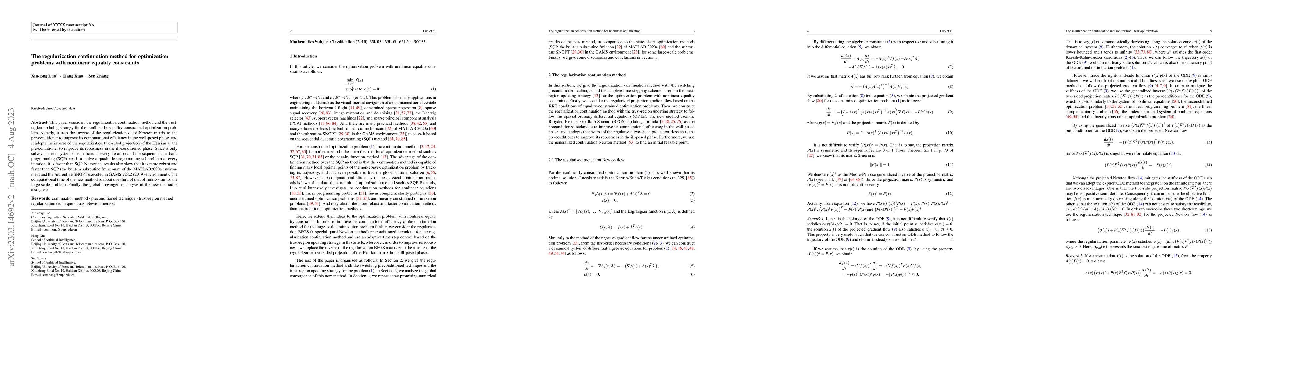 Thumbnail for The regularization continuation method for optimization problems with
  nonlinear equality constraints