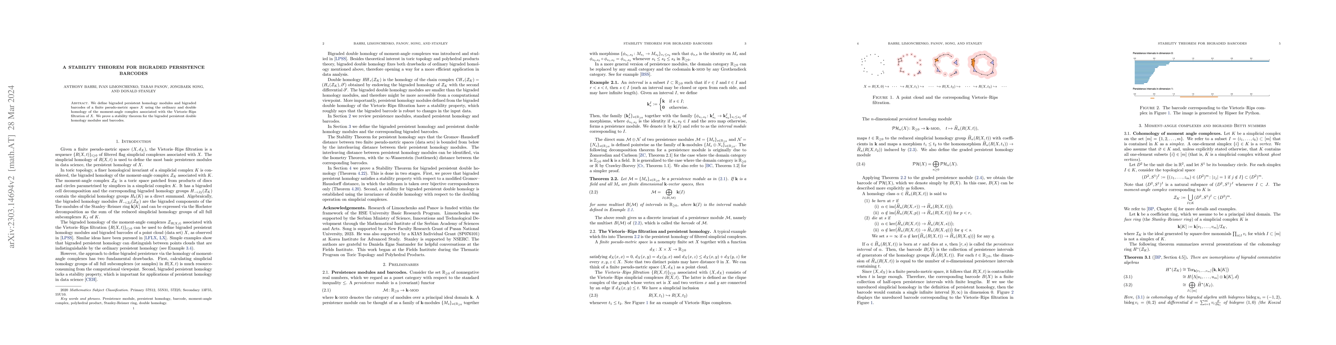 Thumbnail for A stability theorem for bigraded persistence barcodes