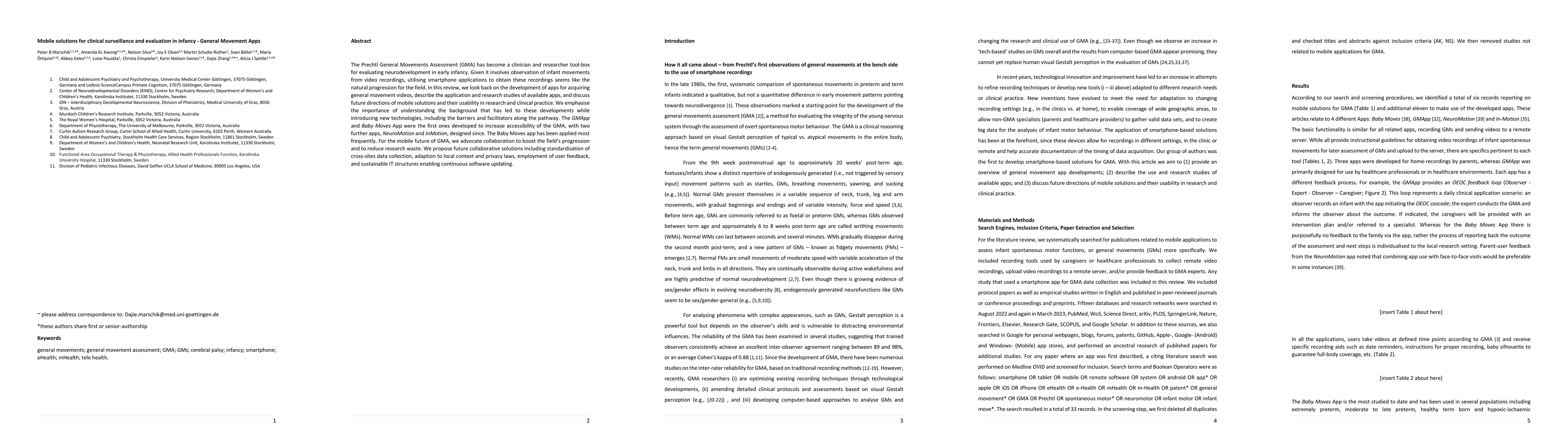 Thumbnail for Mobile solutions for clinical surveillance and evaluation in infancy --
  General Movement Apps