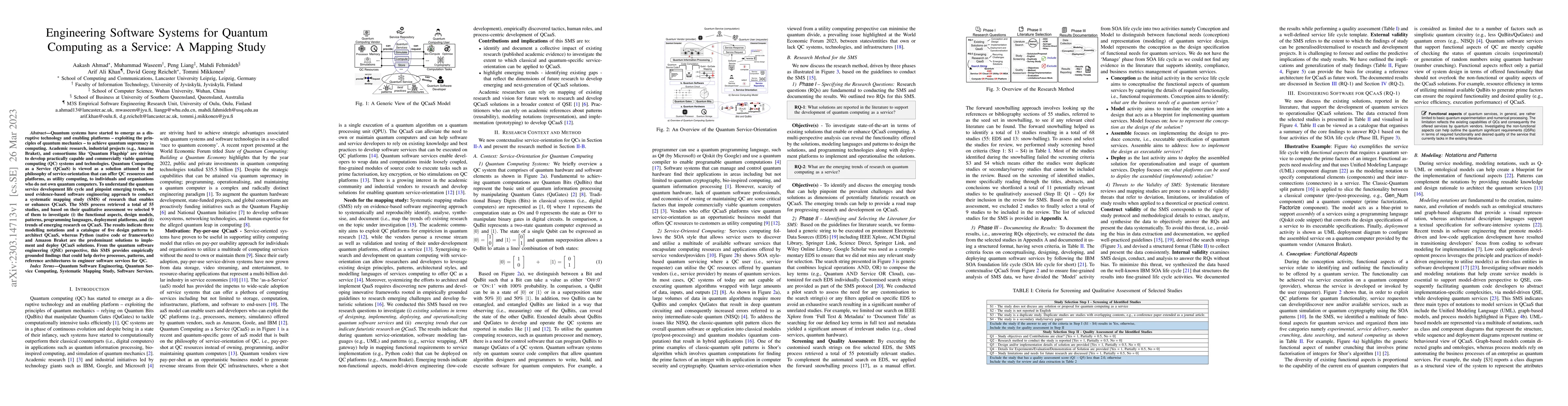 Thumbnail for Engineering Software Systems for Quantum Computing as a Service: A
  Mapping Study