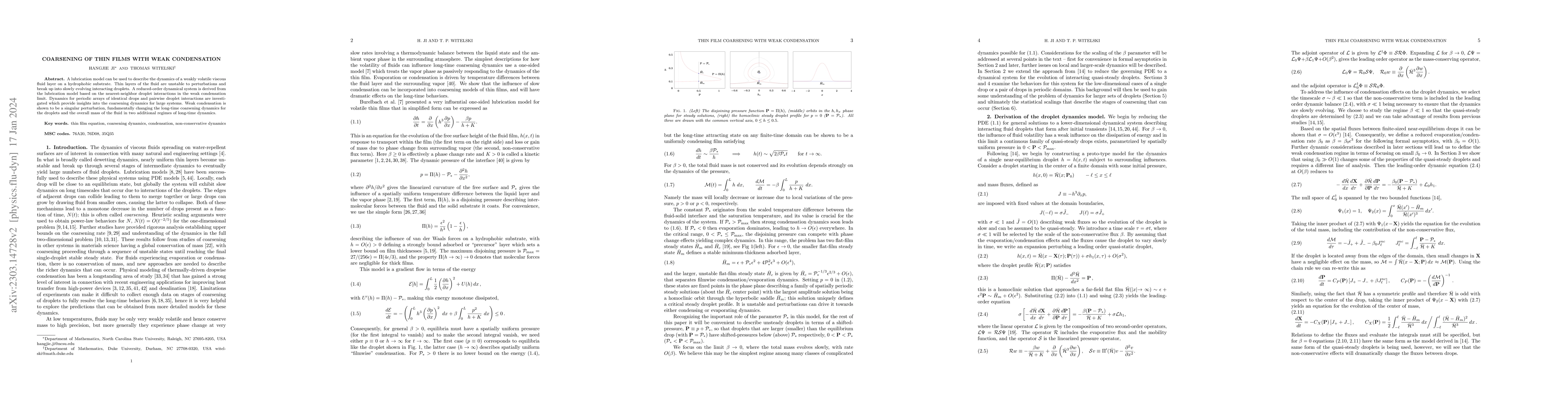 Thumbnail for Coarsening of thin films with weak condensation