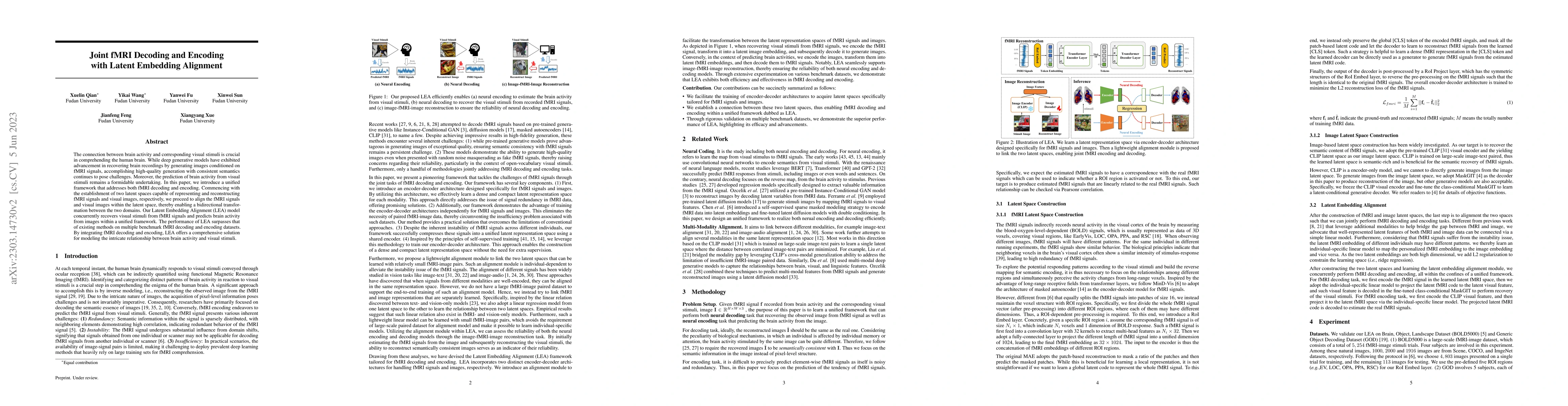 Thumbnail for Joint fMRI Decoding and Encoding with Latent Embedding Alignment