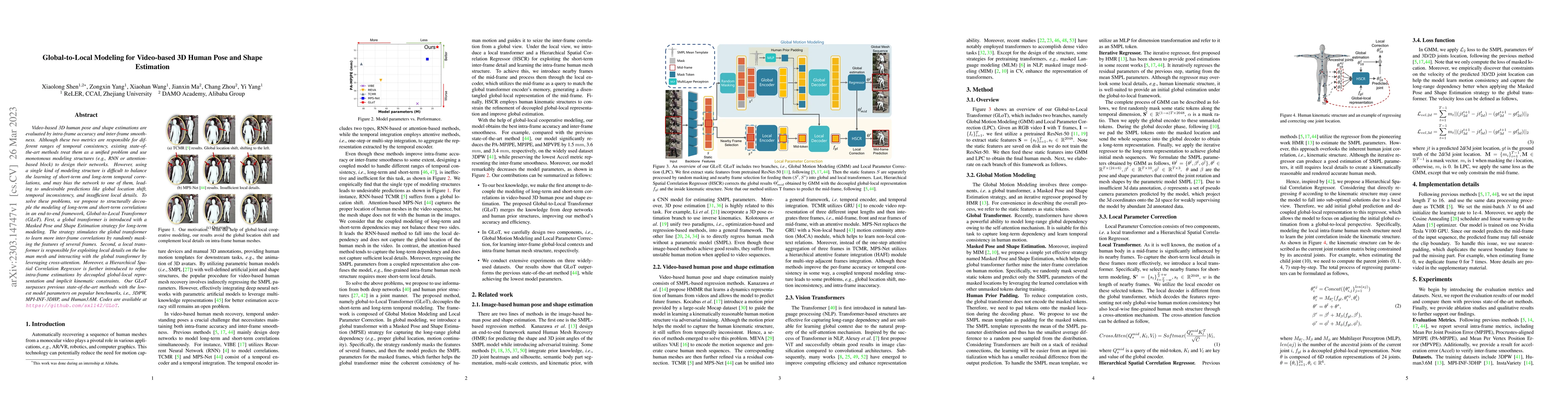 Thumbnail for Global-to-Local Modeling for Video-based 3D Human Pose and Shape
  Estimation