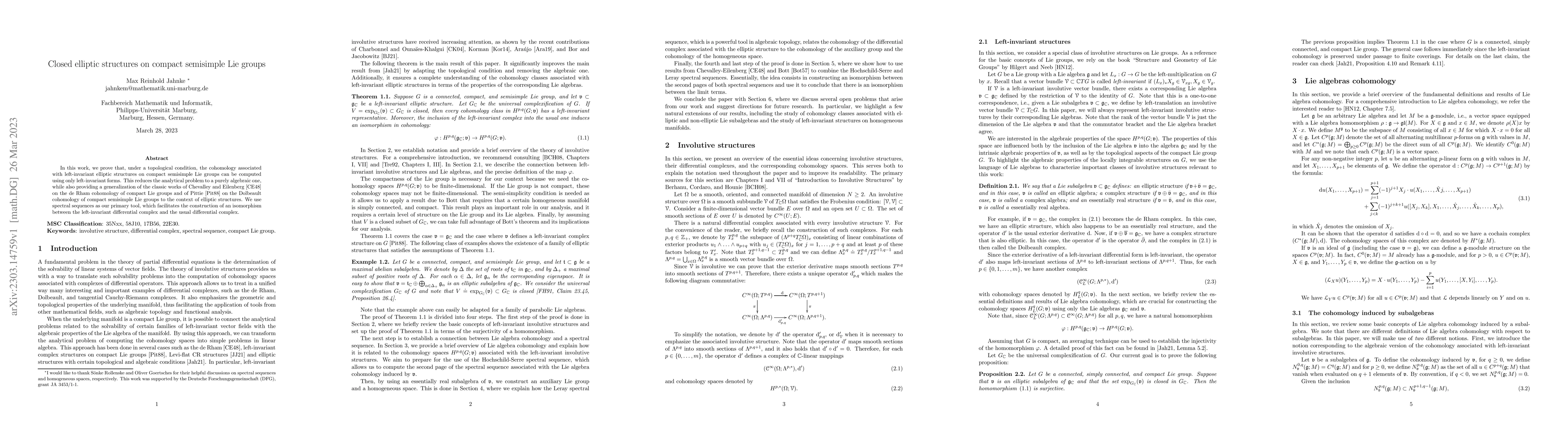 Thumbnail for Closed elliptic structures on compact semisimple Lie groups
