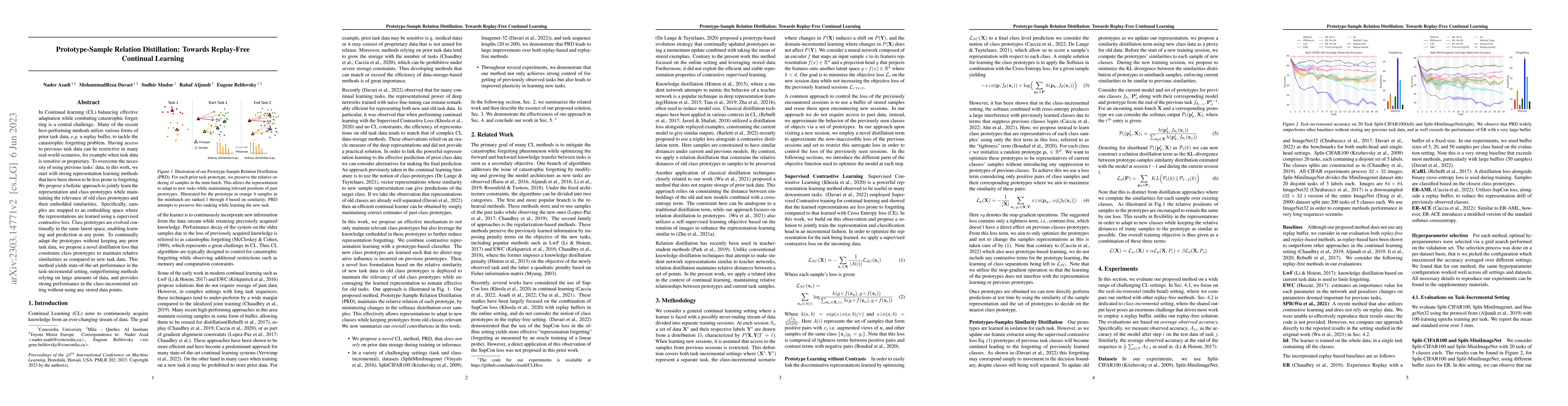 Thumbnail for Prototype-Sample Relation Distillation: Towards Replay-Free Continual
  Learning