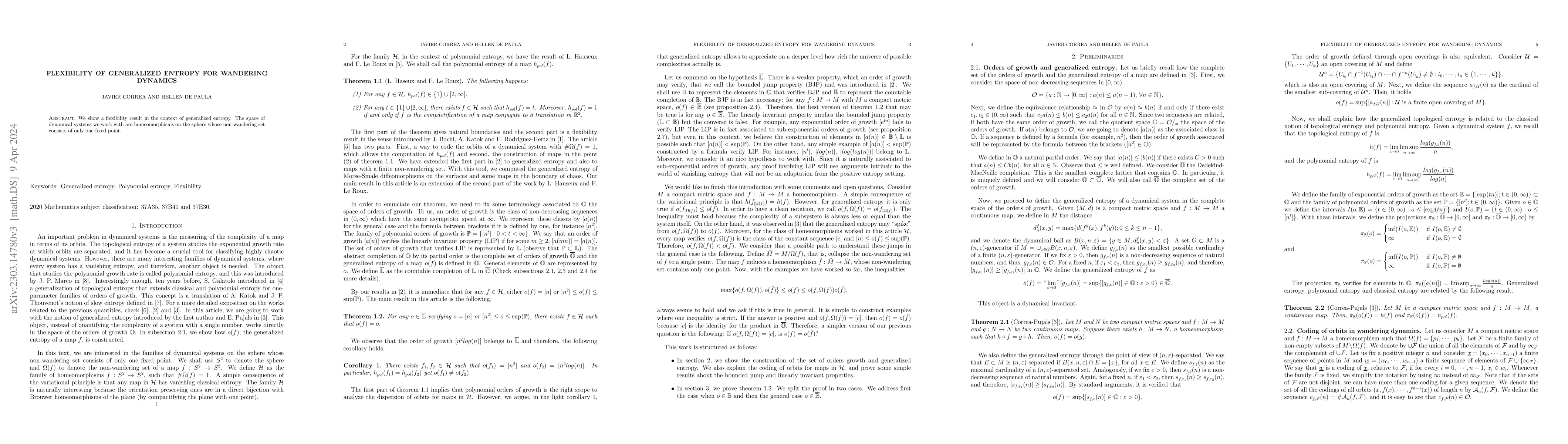 Thumbnail for Flexibility of generalized entropy for wandering dynamics