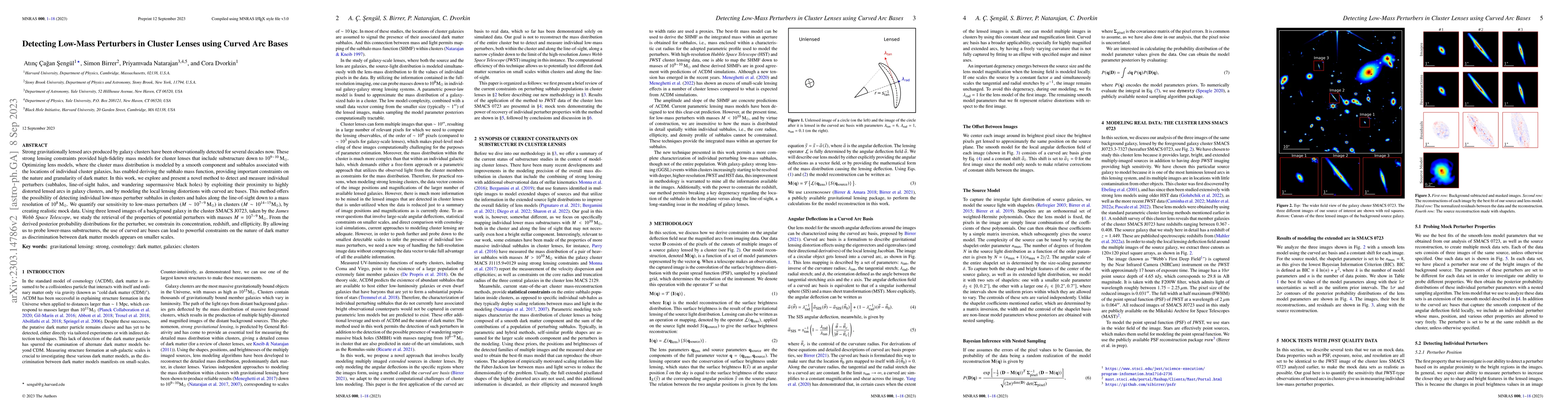 Thumbnail for Detecting Low-Mass Perturbers in Cluster Lenses using Curved Arc Bases