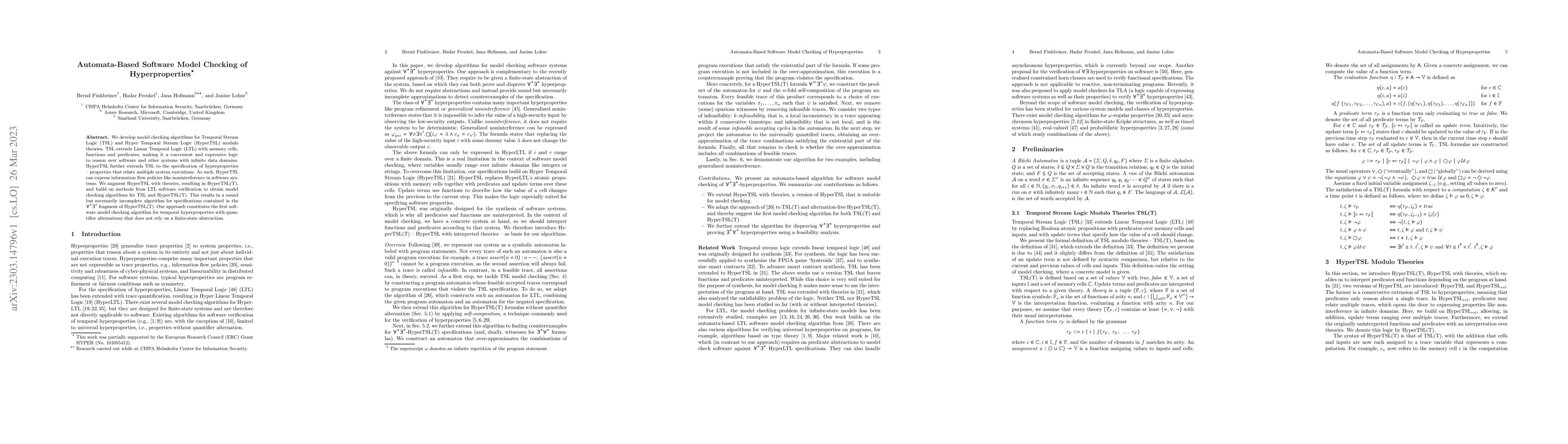 Thumbnail for Automata-Based Software Model Checking of Hyperproperties