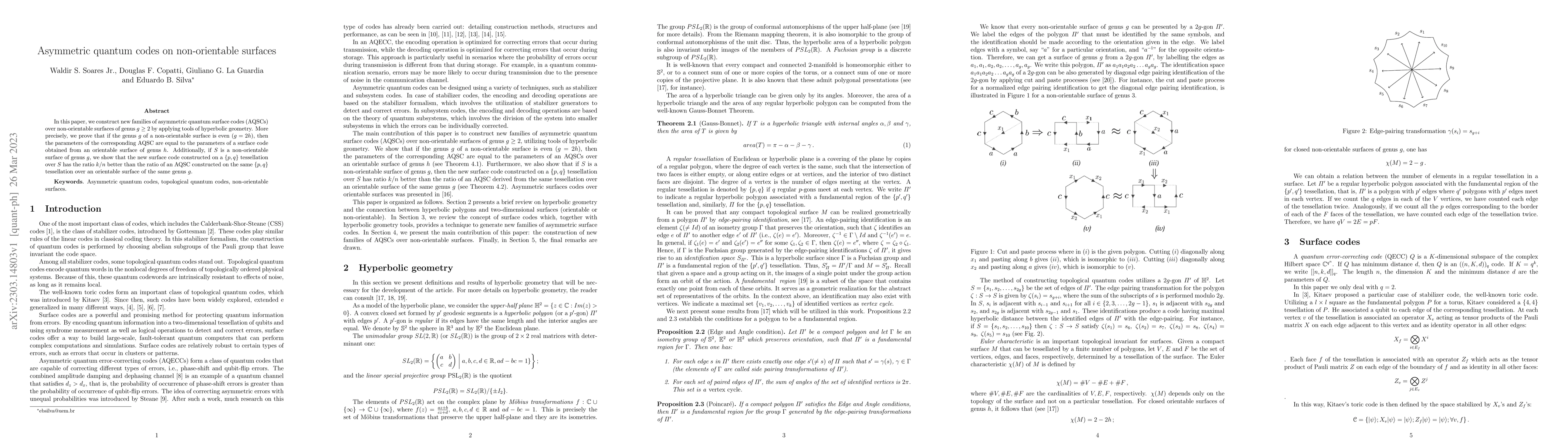 Thumbnail for Asymmetric quantum codes on non-orientable surfaces
