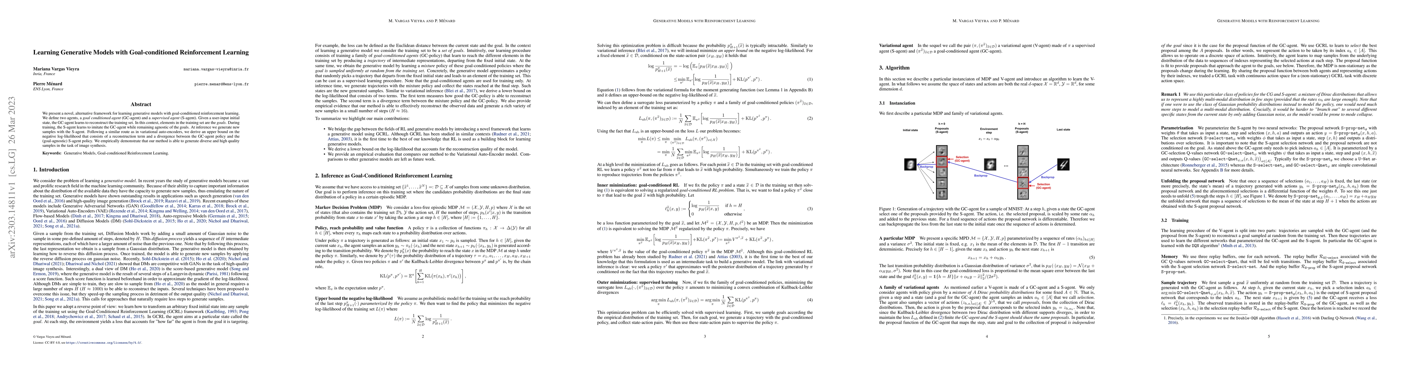 Thumbnail for Learning Generative Models with Goal-conditioned Reinforcement Learning