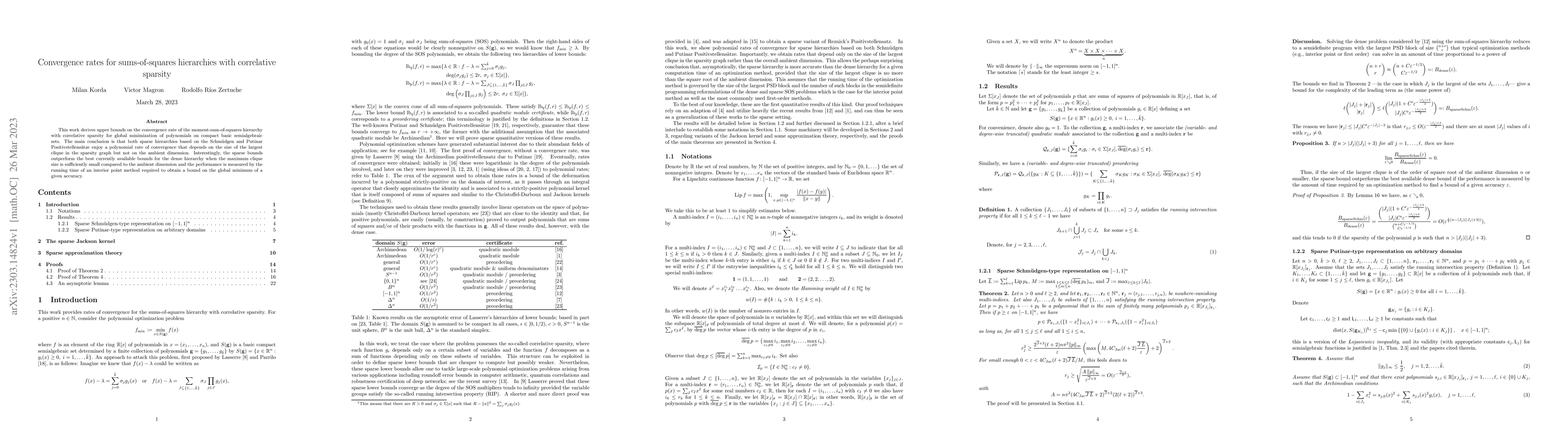 Thumbnail for Convergence rates for sums-of-squares hierarchies with correlative
  sparsity