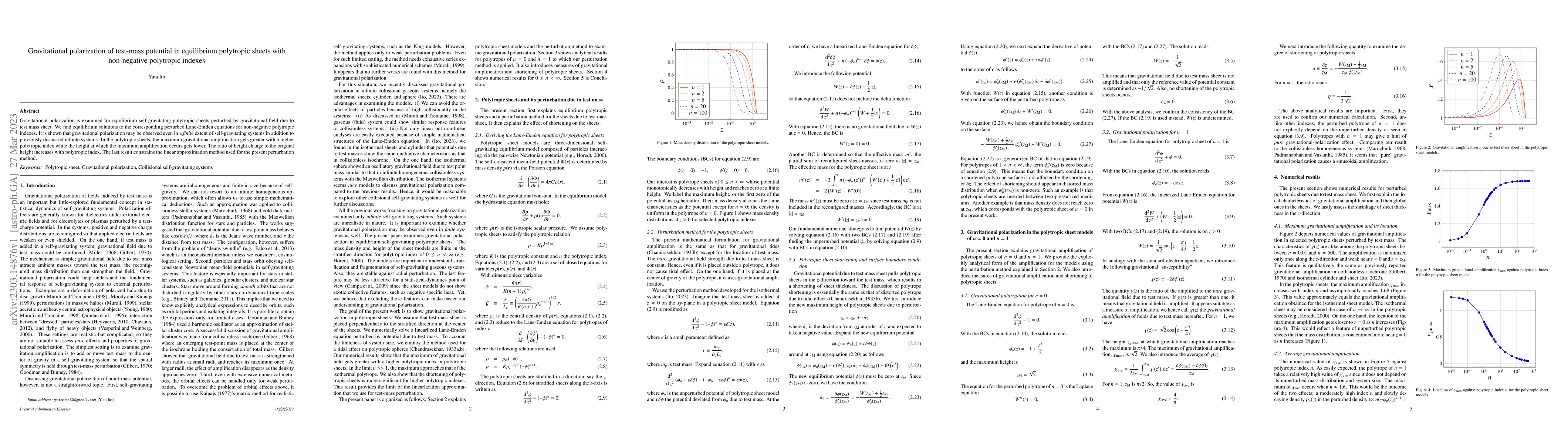 Thumbnail for Gravitational polarization of test-mass potential in equilibrium
  polytropic sheets with non-negative polytropic indexes