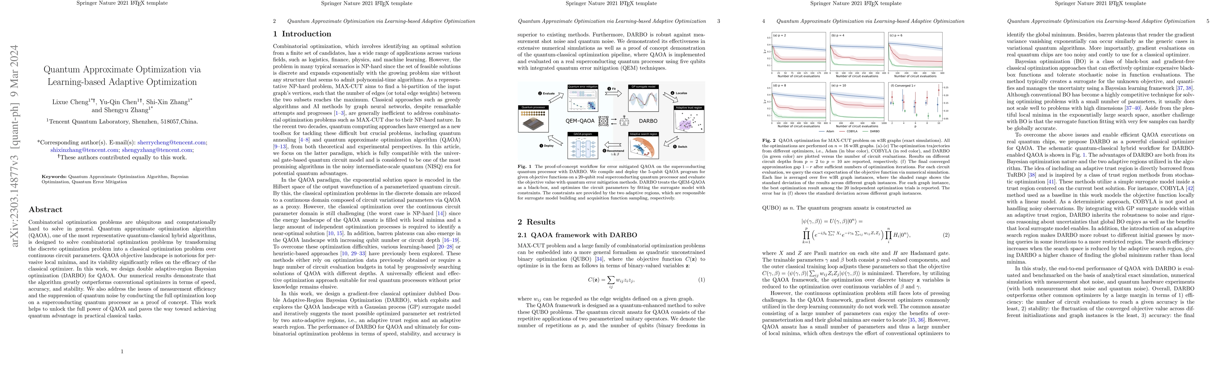 Thumbnail for Quantum approximate optimization via learning-based adaptive
  optimization