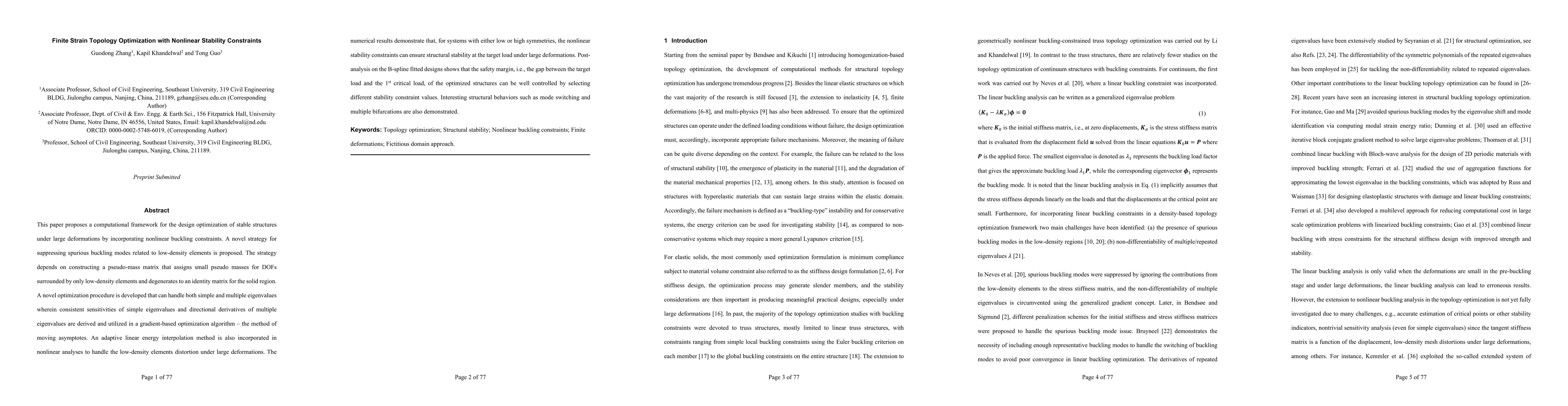 Thumbnail for Finite Strain Topology Optimization with Nonlinear Stability Constraints