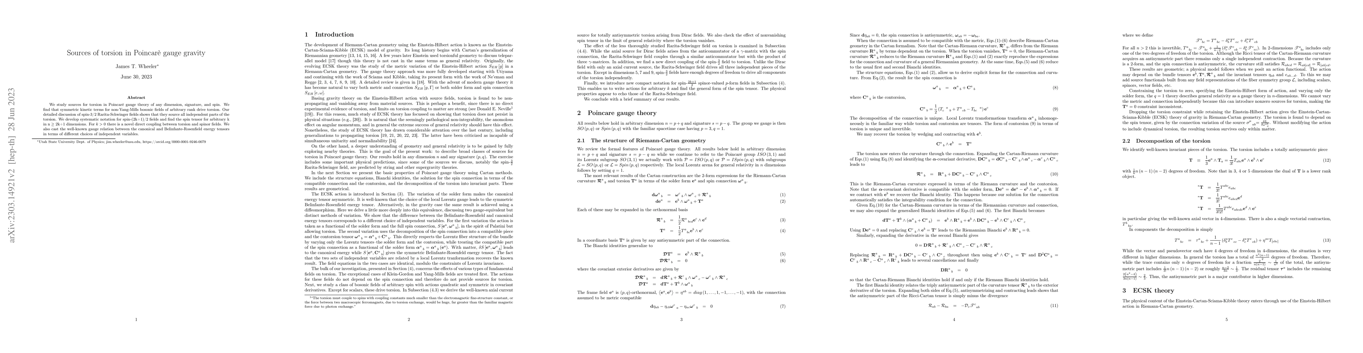 Thumbnail for Sources of torsion in Poincare gauge theory